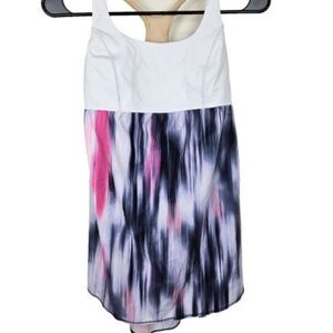 Lululemon Venus Tank Top Size 6 MIDI/WHT Mirage Deep Indigo / White Women's